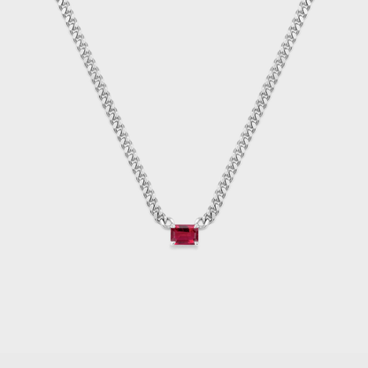 Gemstone Emerald Cut Chelsea Chain Necklace