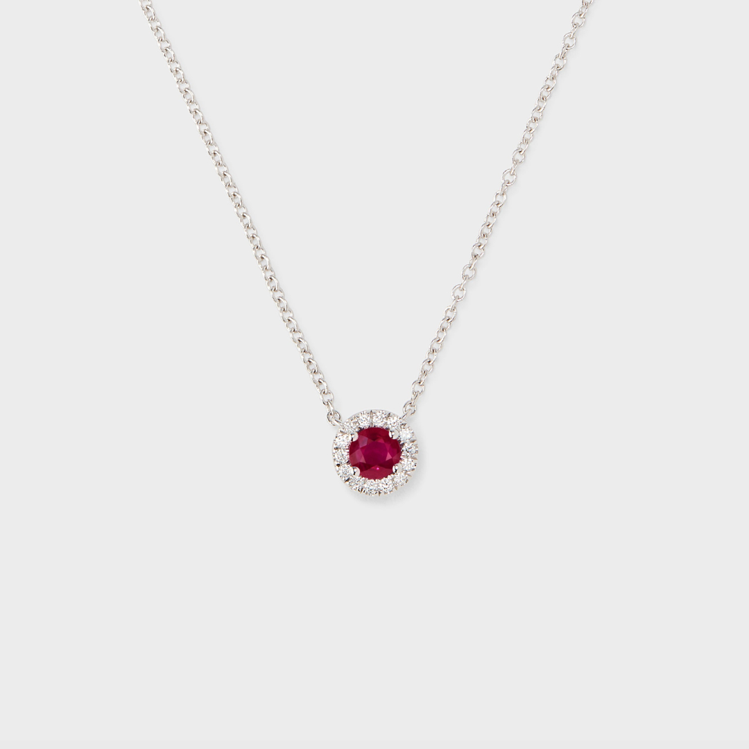 Gemstone Halo Pendant