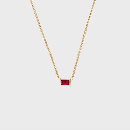 Gemstone Baguette Bezel Necklace