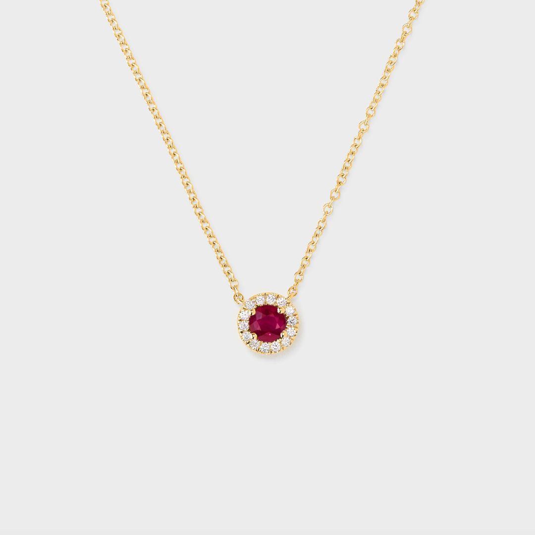 Gemstone Halo Pendant
