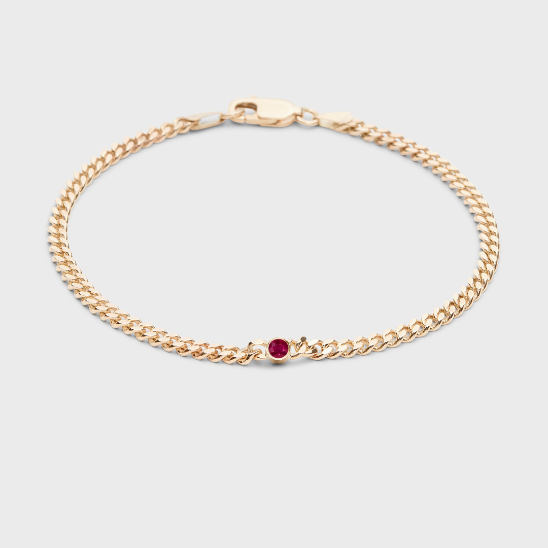 Gemstone Round Chelsea Chain Bracelet