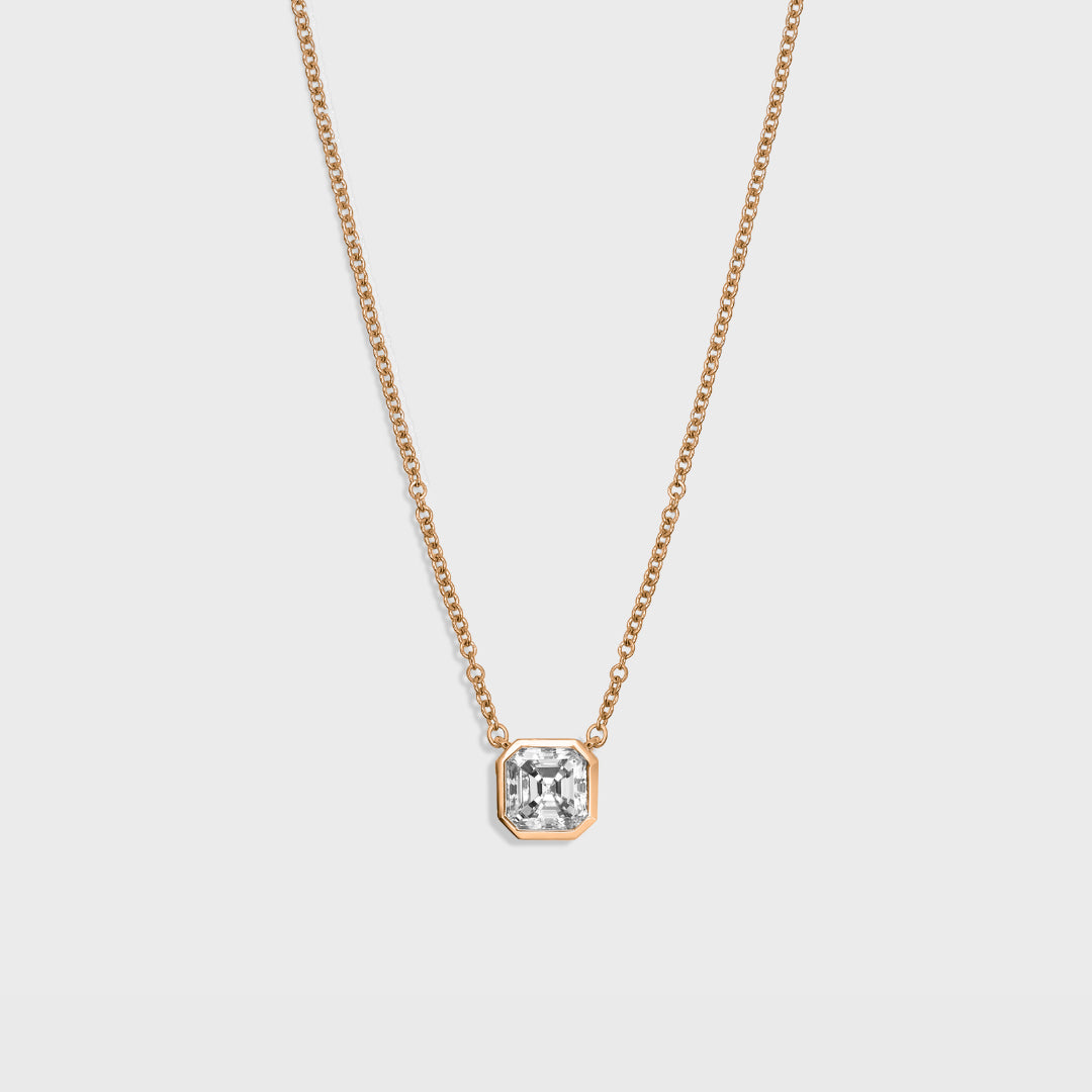 Bezel Set Asscher Cut Pendant