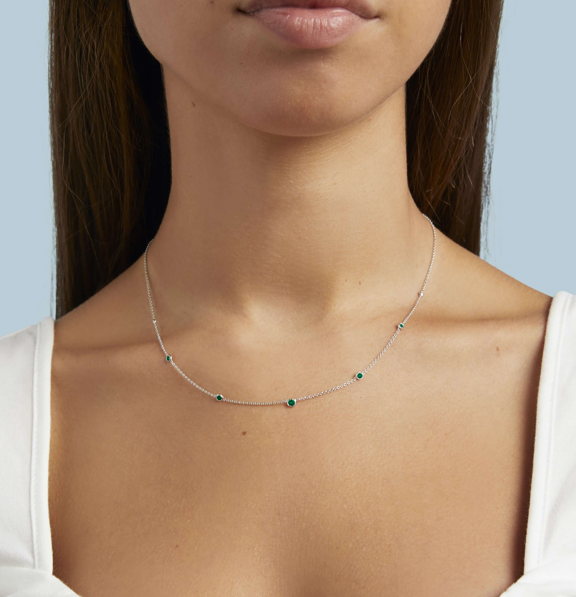 Gemstone Station Necklace The Clear Cut Collection
