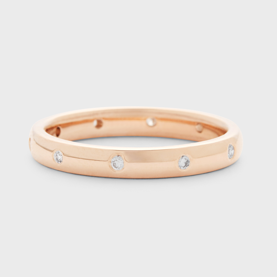 Slim Burnished Diamond Band