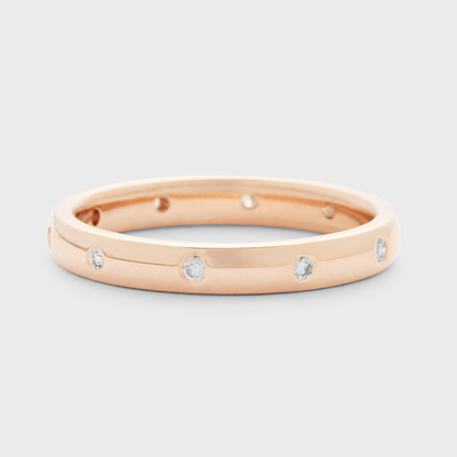 Slim Burnished Diamond Band