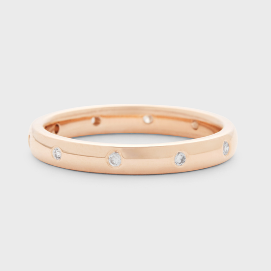 Slim Burnished Diamond Band