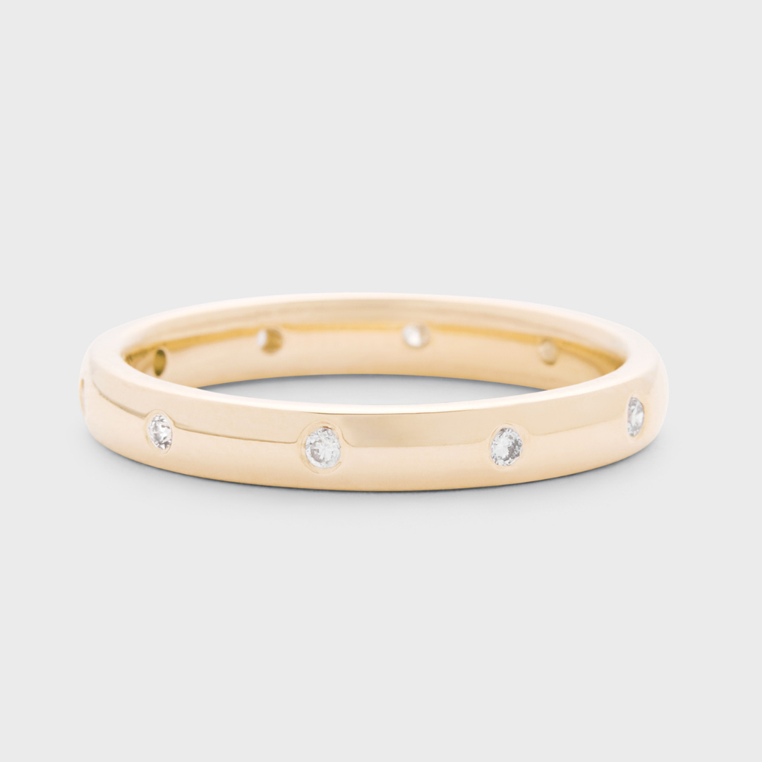 Slim Burnished Diamond Band