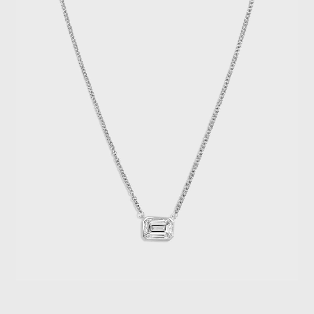 Bezel Set Emerald Cut Pendant