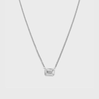 Bezel Set Emerald Cut Pendant