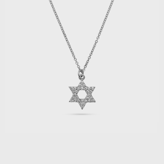 Diamond Star Of David Pendant