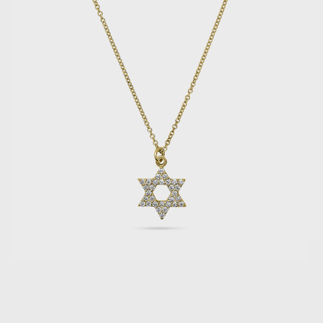 Diamond Star Of David Pendant
