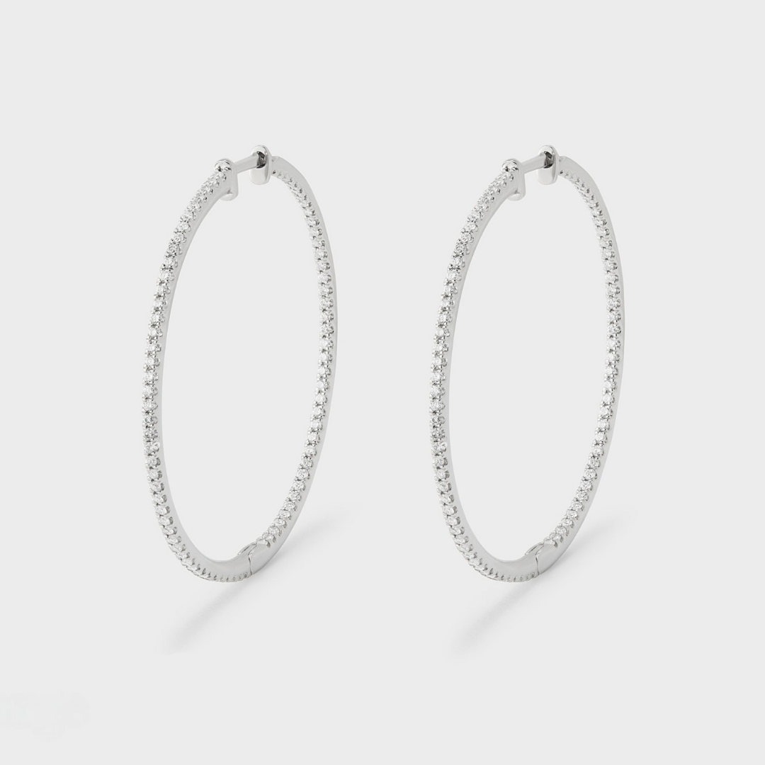Super Skinny Pave Hoops