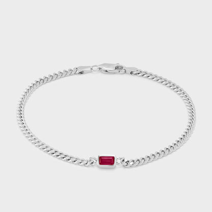 Gemstone Emerald Cut Chelsea Chain Bracelet