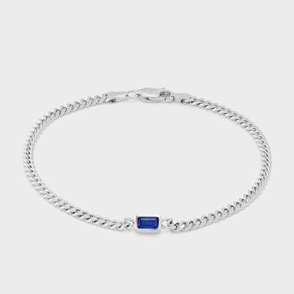 Gemstone Emerald Cut Chelsea Chain Bracelet