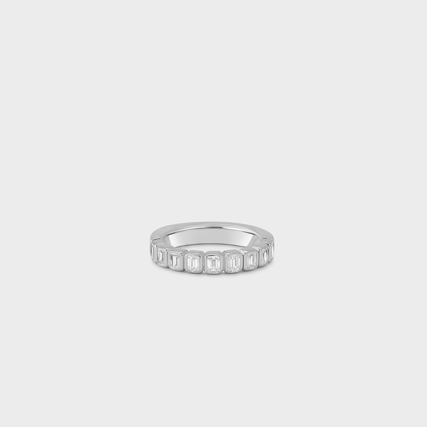 Bezel Set Emerald Cut Band