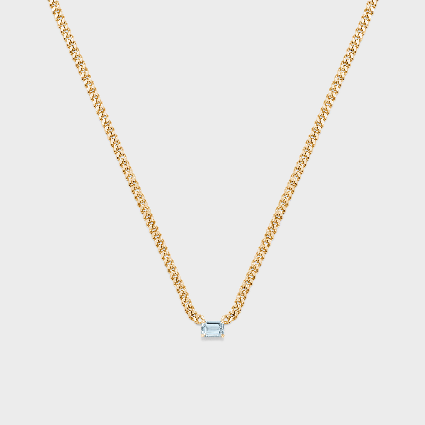 Gemstone Emerald Cut Chelsea Chain Necklace