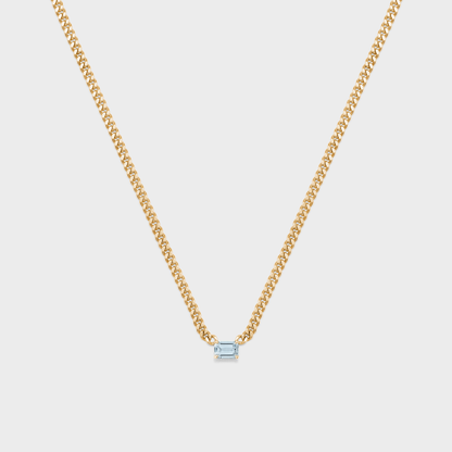 Gemstone Emerald Cut Chelsea Chain Necklace