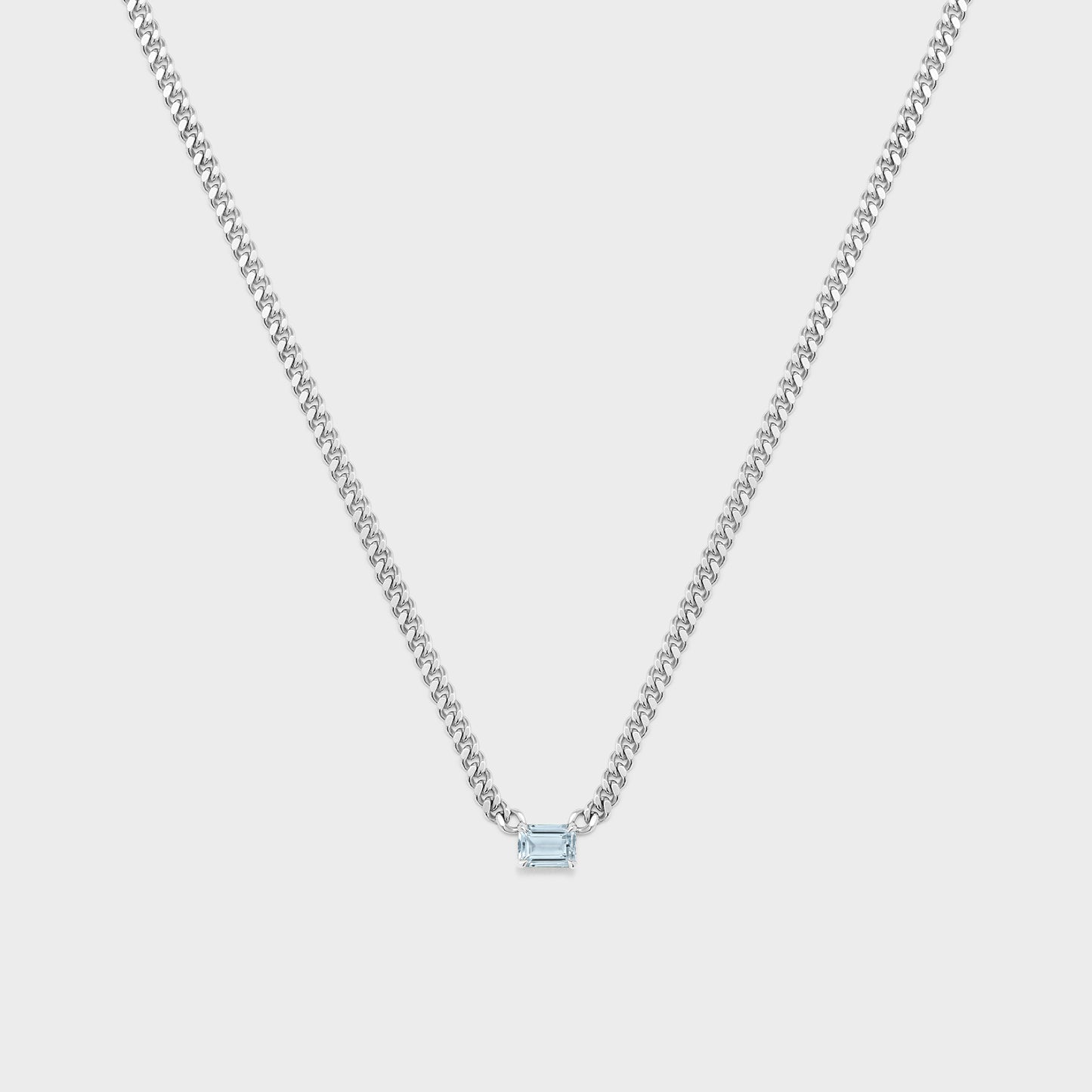 Gemstone Emerald Cut Chelsea Chain Necklace