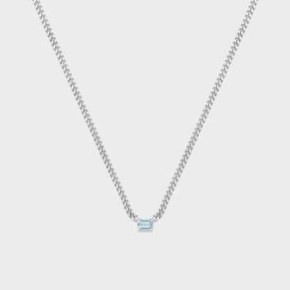 Gemstone Emerald Cut Chelsea Chain Necklace