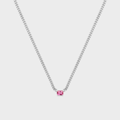 Gemstone Emerald Cut Chelsea Chain Necklace