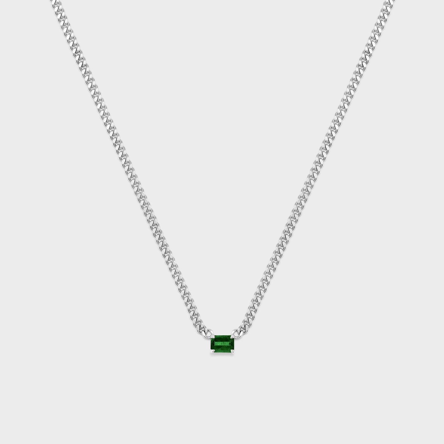 Gemstone Emerald Cut Chelsea Chain Necklace