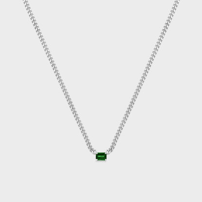 Gemstone Emerald Cut Chelsea Chain Necklace