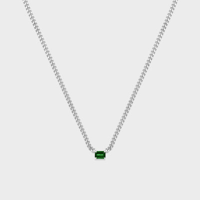 Gemstone Emerald Cut Chelsea Chain Necklace