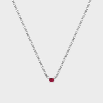 Gemstone Emerald Cut Chelsea Chain Necklace