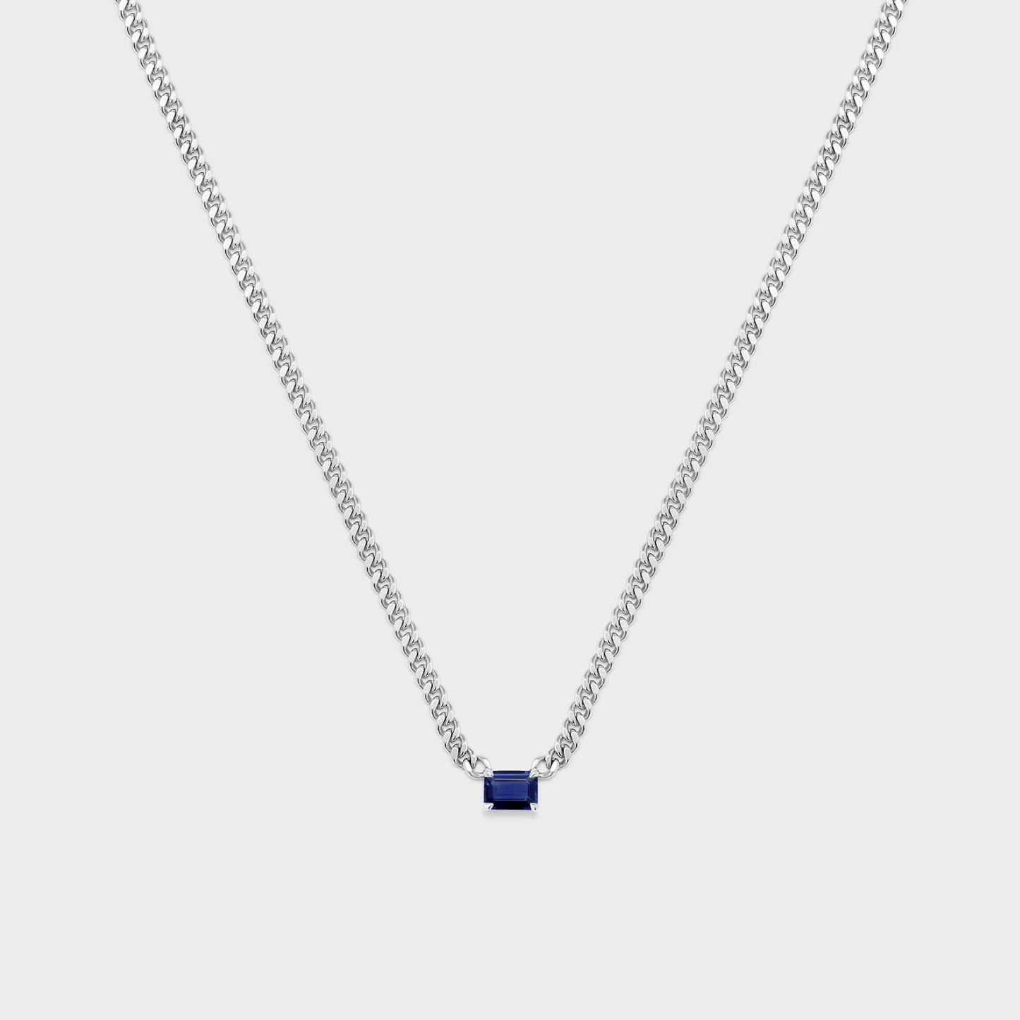 Gemstone Emerald Cut Chelsea Chain Necklace