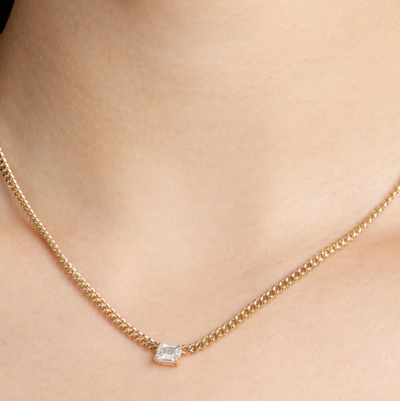 Emerald Cut Chelsea Chain Necklace