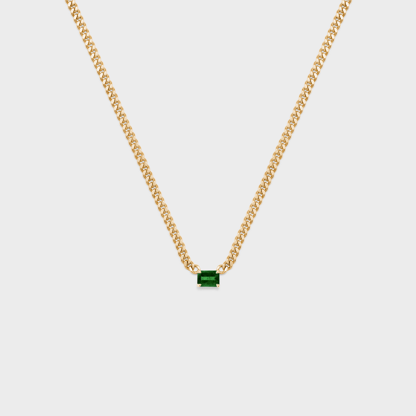 Gemstone Emerald Cut Chelsea Chain Necklace