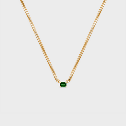 Gemstone Emerald Cut Chelsea Chain Necklace