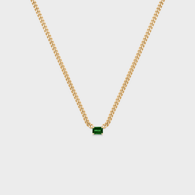 Gemstone Emerald Cut Chelsea Chain Necklace