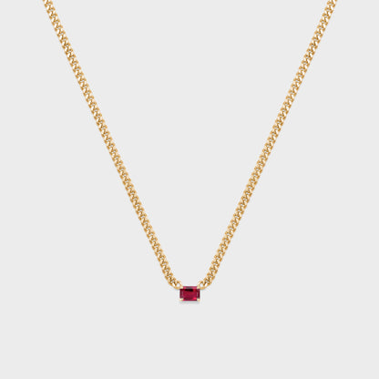 Gemstone Emerald Cut Chelsea Chain Necklace