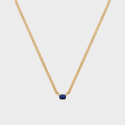 Gemstone Emerald Cut Chelsea Chain Necklace
