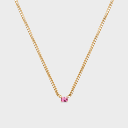 Gemstone Emerald Cut Chelsea Chain Necklace