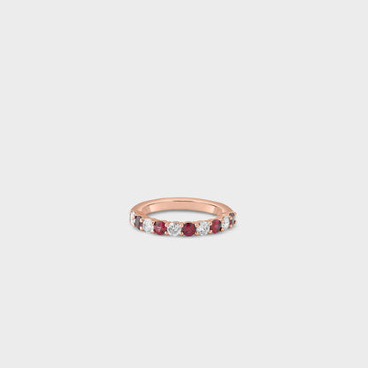 Ruby Gemstone & Diamond Band