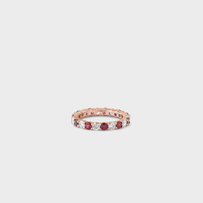 Ruby Gemstone & Diamond Band
