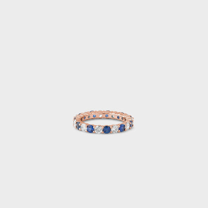 Sapphire Gemstone & Diamond Band