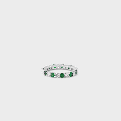 Emerald Gemstone & Diamond Band