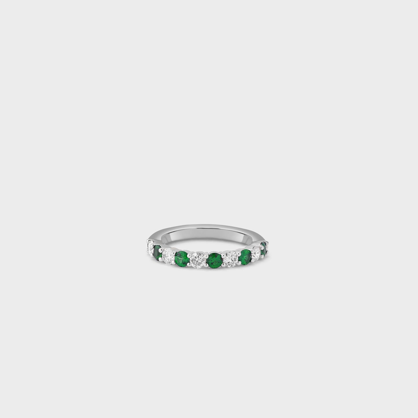 Emerald Gemstone & Diamond Band