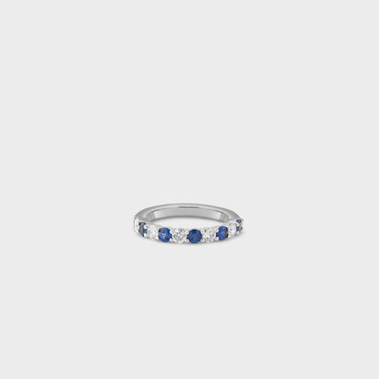 Sapphire Gemstone & Diamond Band