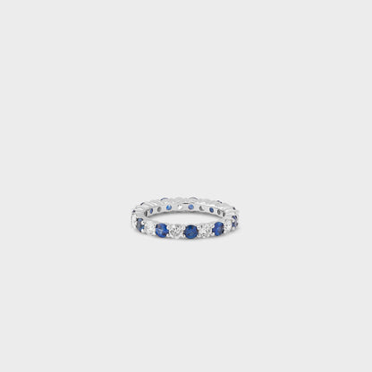 Sapphire Gemstone & Diamond Band
