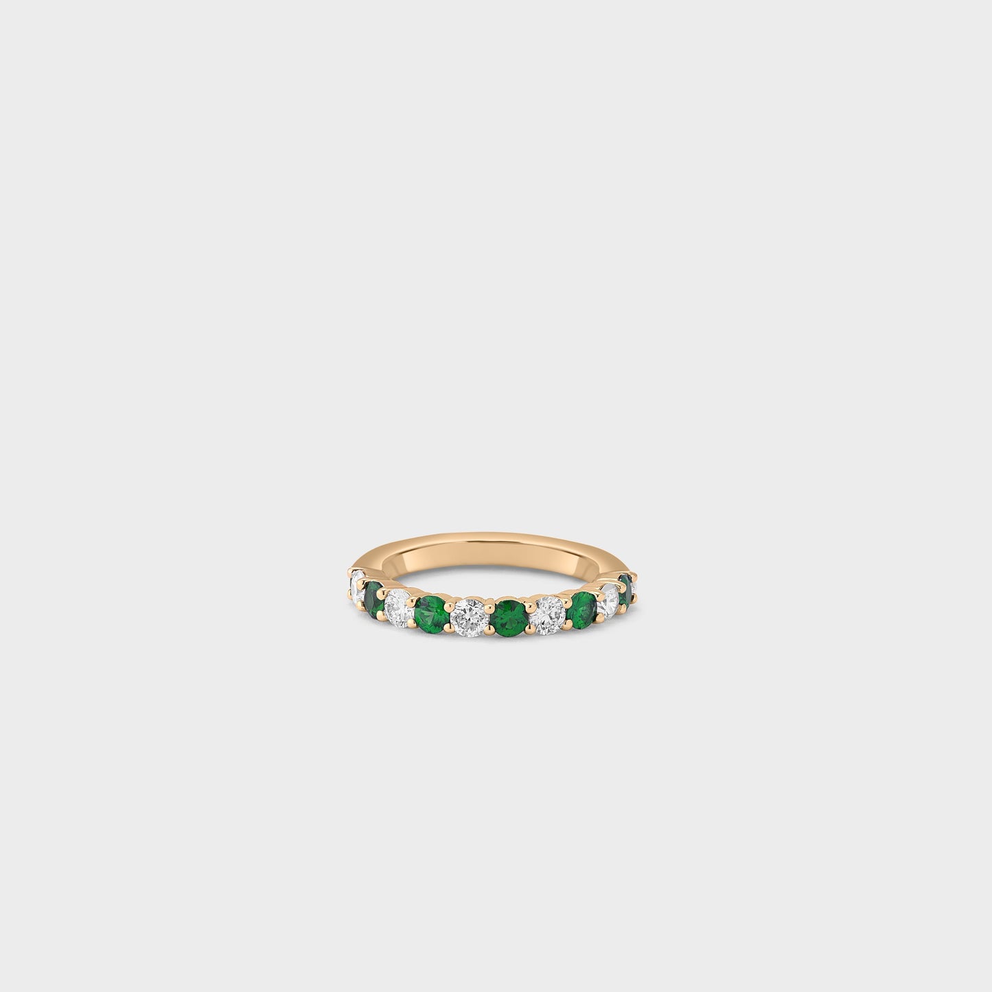 Emerald Gemstone & Diamond Band