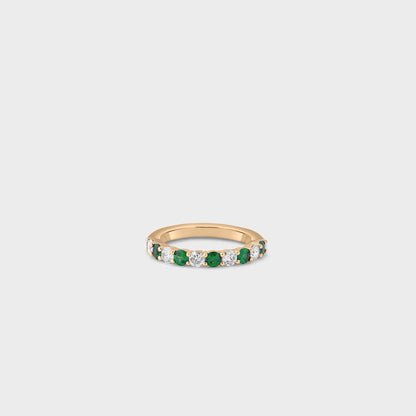 Emerald Gemstone & Diamond Band