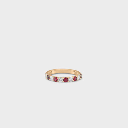 Ruby Gemstone & Diamond Band