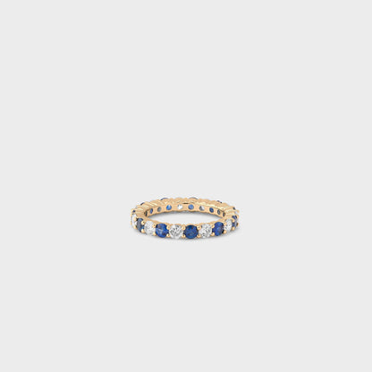 Sapphire Gemstone & Diamond Band