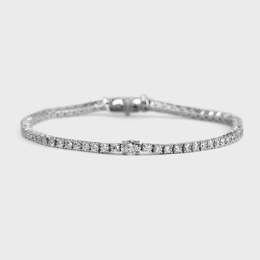 Tennis Bracelet with Oval Diamond