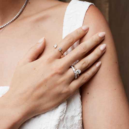 East West Emerald Cut Band