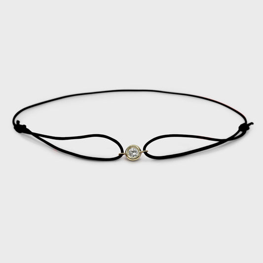 Bezel Set Cord Bracelet